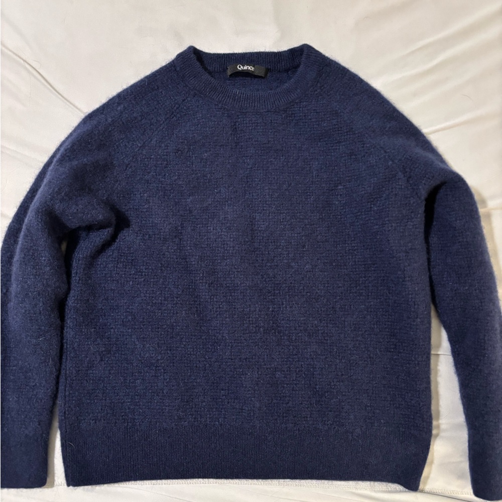 Quince Navy Cashmere sweater